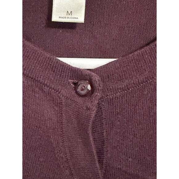 Loft Women’s Size M Purple 3/4 Sleeve Button Up Cardigan - Picture 4 of 5